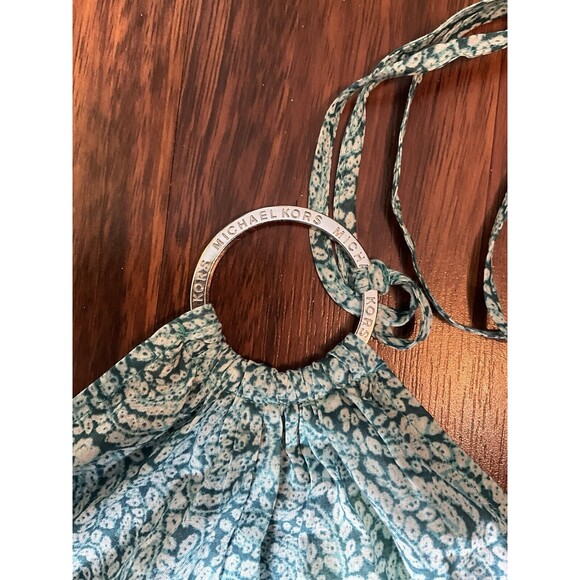 Michael Michael Kors Women's Size Petite Large Turquoise Printed Halter Top NWT - Picture 5 of 6